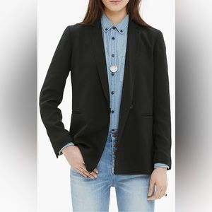 Madewell Lycée Drapey Blazer - True Black - Size 6